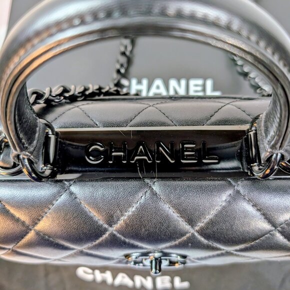 Chanel So Black Quilted Mini Trendy Top Handle Flap Bag - Picture 3 of 16